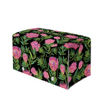Protea Floral Pattern Print Leather Tissue Box Cover