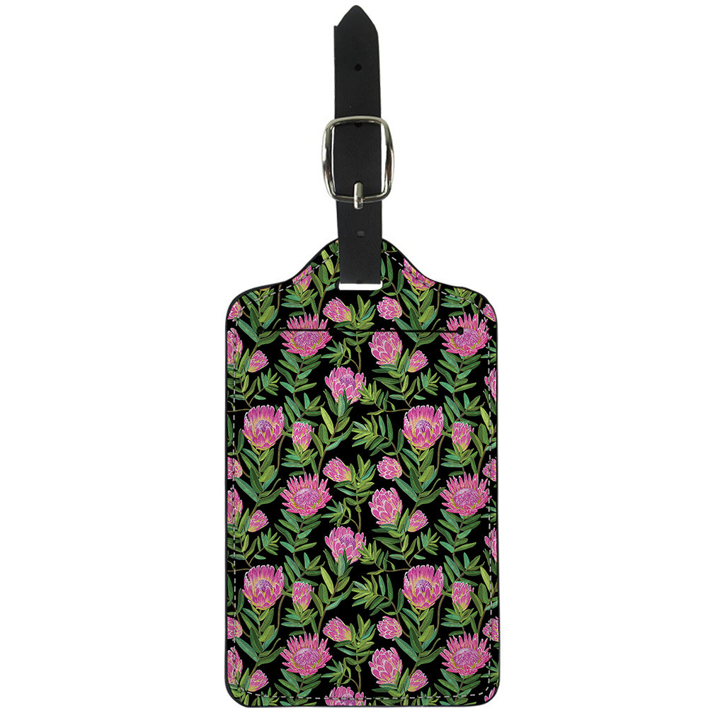 Protea Floral Pattern Print Luggage Tag