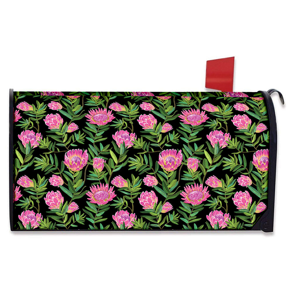 Protea Floral Pattern Print Mailbox Cover