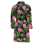 Protea Floral Pattern Print Men's Bathrobe