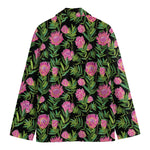 Protea Floral Pattern Print Men's Blazer