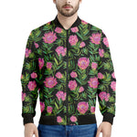 Protea Floral Pattern Print Men's Bomber Jacket