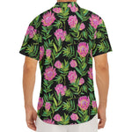 Protea Floral Pattern Print Men's Deep V-Neck Shirt