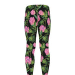 Protea Floral Pattern Print Men's leggings