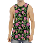 Protea Floral Pattern Print Men's Muscle Tank Top