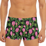 Protea Floral Pattern Print Men's Short Boxer Briefs