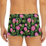 Protea Floral Pattern Print Men's Short Boxer Briefs