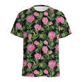 Protea Floral Pattern Print Men's Athletic T-Shirt