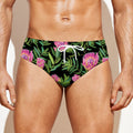 Protea Floral Pattern Print Men's Swim Briefs