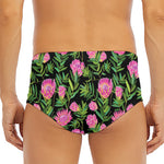 Protea Floral Pattern Print Men's Triangle Swim Briefs