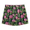 Protea Floral Pattern Print Mesh Shorts