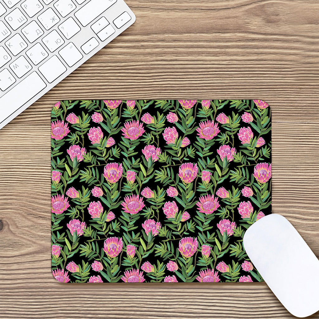 Protea Floral Pattern Print Mouse Pad