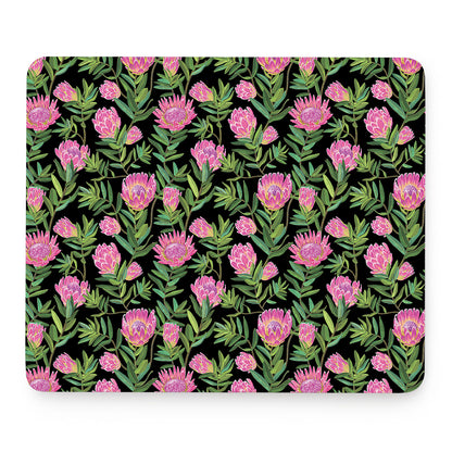 Protea Floral Pattern Print Mouse Pad