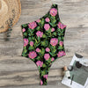 Protea Floral Pattern Print One Shoulder Bodysuit