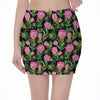 Protea Floral Pattern Print Pencil Mini Skirt