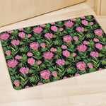 Protea Floral Pattern Print Polyester Doormat