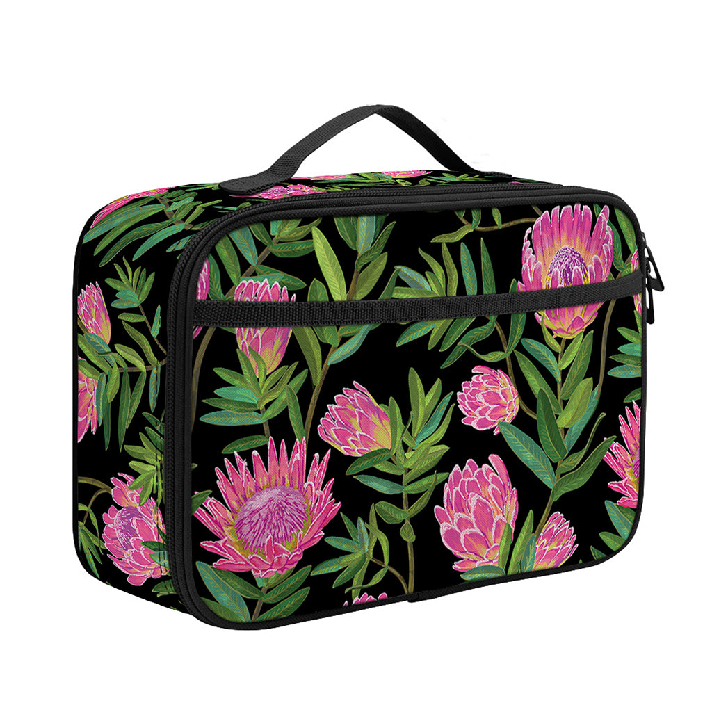 Protea Floral Pattern Print Portable Lunch Bag