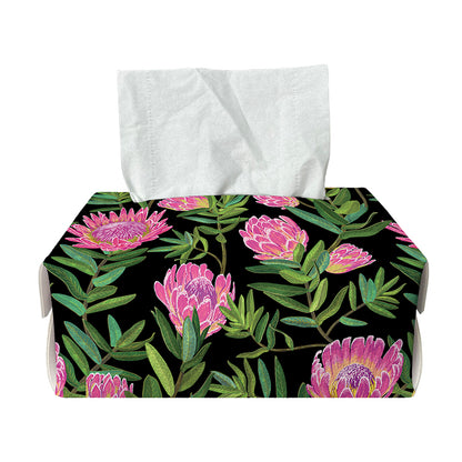 Protea Floral Pattern Print Rectangle Tissue Box Cover
