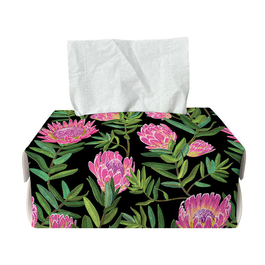 Protea Floral Pattern Print Rectangle Tissue Box Cover