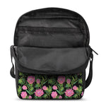 Protea Floral Pattern Print Rectangular Crossbody Bag