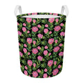 Protea Floral Pattern Print Round Laundry Basket