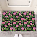 Protea Floral Pattern Print Rubber Doormat