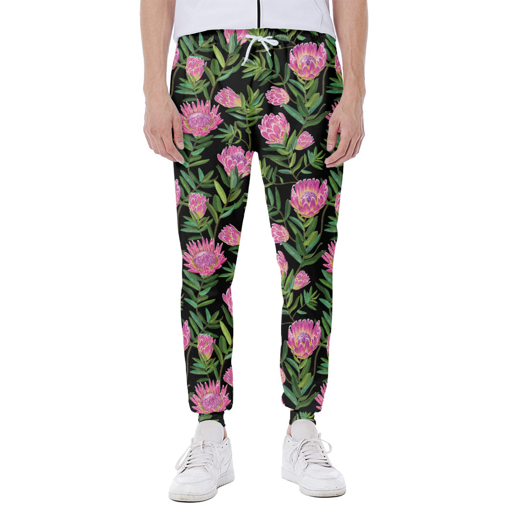 Protea Floral Pattern Print Scuba Joggers