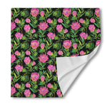 Protea Floral Pattern Print Silk Bandana