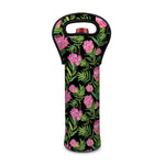 Protea Floral Pattern Print Single Neoprene Wine Tote
