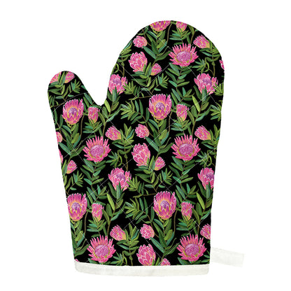 Protea Floral Pattern Print Single Oven Mitt