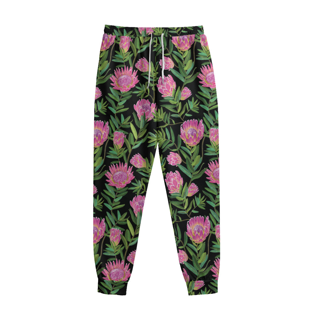 Protea Floral Pattern Print Sweatpants