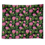 Protea Floral Pattern Print Tapestry