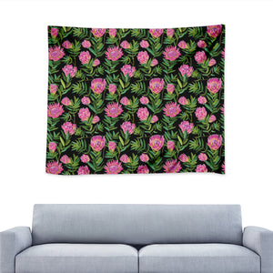 Protea Floral Pattern Print Tapestry