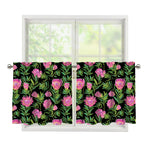 Protea Floral Pattern Print Tier Curtains