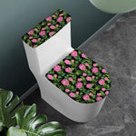Protea Floral Pattern Print Toilet Lid And Tank Cover Set