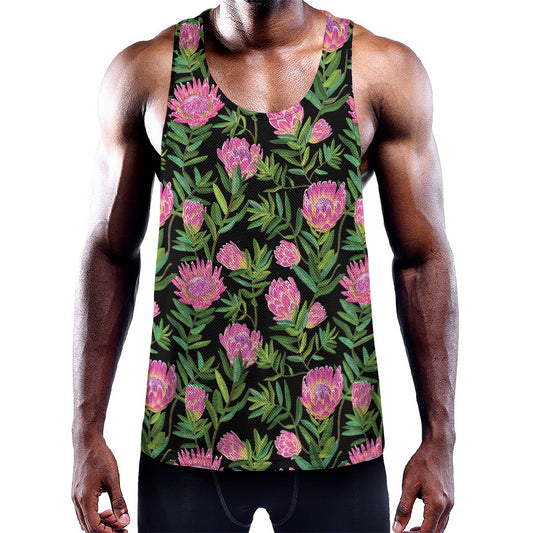 Protea Floral Pattern Print Training Tank Top