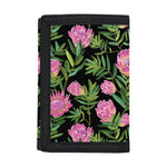 Protea Floral Pattern Print Trifold Wallet