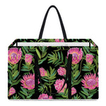 Protea Floral Pattern Print Utility Tote Bag