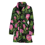 Protea Floral Pattern Print Women's Bathrobe