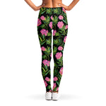 Protea Floral Pattern Print Women's Leggings