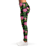 Protea Floral Pattern Print Women's Leggings
