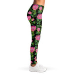 Protea Floral Pattern Print Women's Leggings
