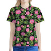 Protea Floral Pattern Print Women's Polo Shirt