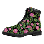 Protea Floral Pattern Print Work Boots