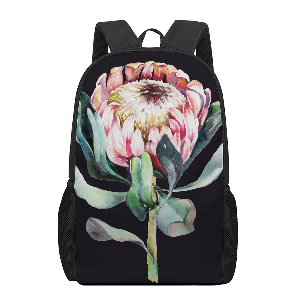 Protea Flower Print 17 Inch Backpack