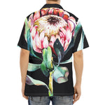 Protea Flower Print Aloha Shirt