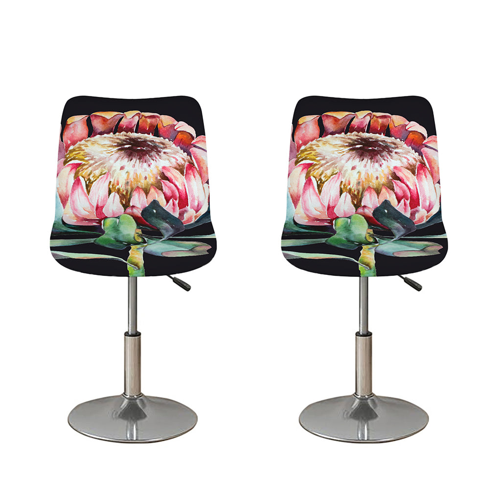 Protea Flower Print Bar Stool Covers