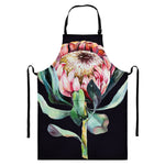 Protea Flower Print Bib Apron With Pocket