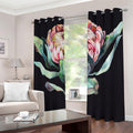 Protea Flower Print Dimout Grommet Curtains