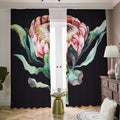 Protea Flower Print Dimout Pencil Pleat Curtains